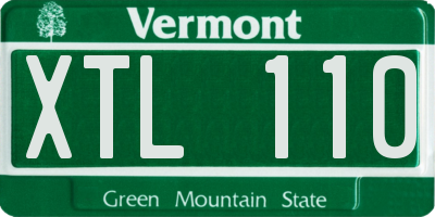 VT license plate XTL110