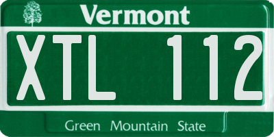 VT license plate XTL112