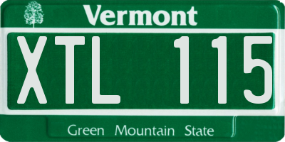 VT license plate XTL115
