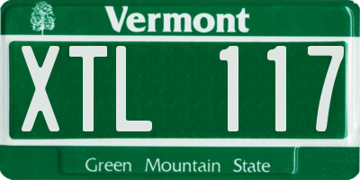 VT license plate XTL117