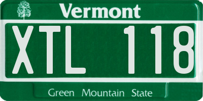 VT license plate XTL118