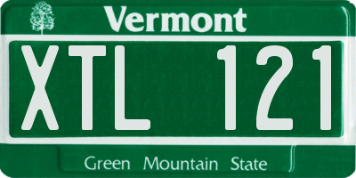 VT license plate XTL121