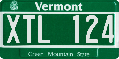 VT license plate XTL124