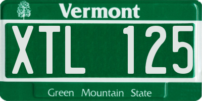 VT license plate XTL125
