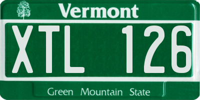 VT license plate XTL126