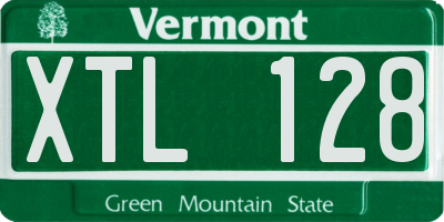 VT license plate XTL128