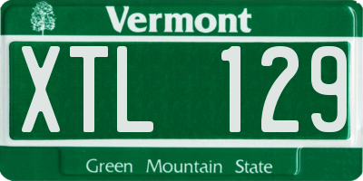 VT license plate XTL129