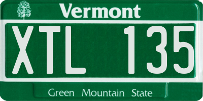 VT license plate XTL135