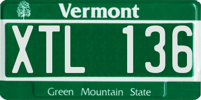 VT license plate XTL136