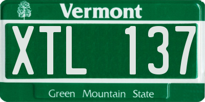 VT license plate XTL137