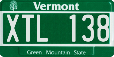 VT license plate XTL138