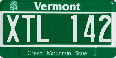 VT license plate XTL142