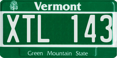 VT license plate XTL143