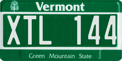 VT license plate XTL144