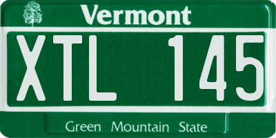 VT license plate XTL145