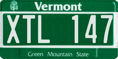 VT license plate XTL147