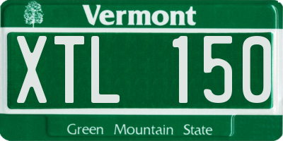 VT license plate XTL150
