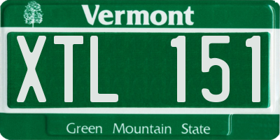 VT license plate XTL151