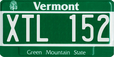 VT license plate XTL152