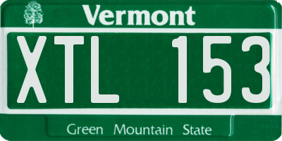 VT license plate XTL153