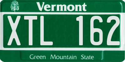 VT license plate XTL162