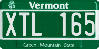 VT license plate XTL165