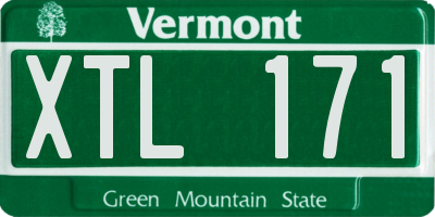 VT license plate XTL171