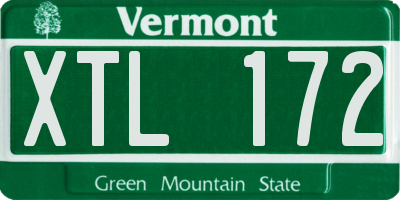 VT license plate XTL172