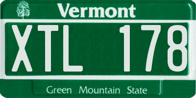 VT license plate XTL178