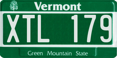 VT license plate XTL179