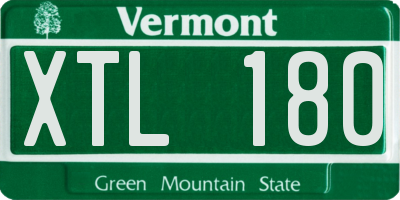 VT license plate XTL180