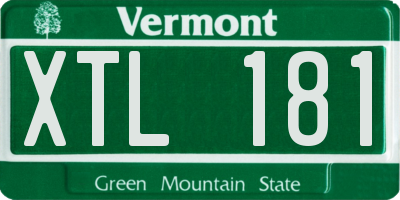 VT license plate XTL181
