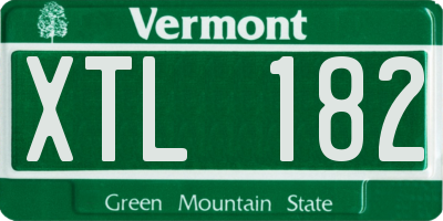 VT license plate XTL182