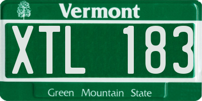 VT license plate XTL183