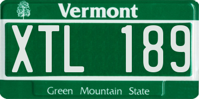 VT license plate XTL189
