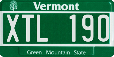 VT license plate XTL190