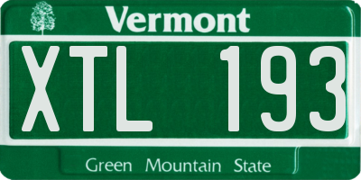 VT license plate XTL193