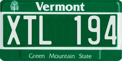 VT license plate XTL194