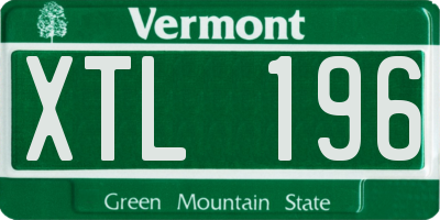 VT license plate XTL196