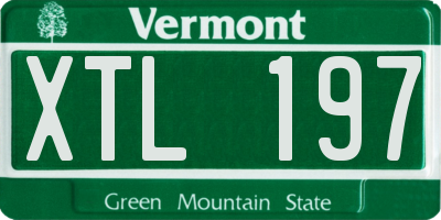 VT license plate XTL197