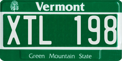VT license plate XTL198