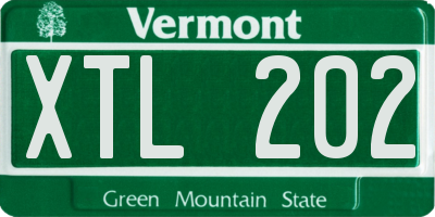 VT license plate XTL202