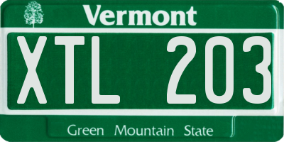 VT license plate XTL203
