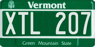 VT license plate XTL207