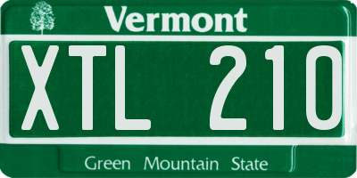 VT license plate XTL210