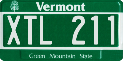 VT license plate XTL211
