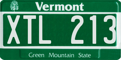 VT license plate XTL213