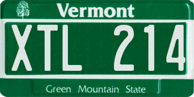 VT license plate XTL214