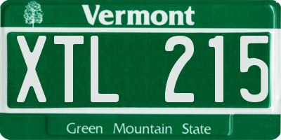 VT license plate XTL215
