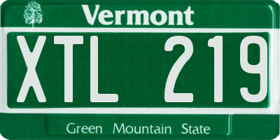 VT license plate XTL219